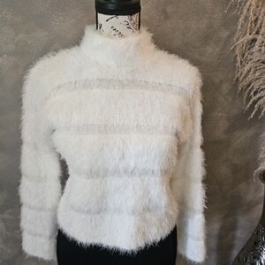 SOFT White Fuzzy sweater